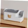 Amosfun 1pc Desktop Multi-functional Tissue Box Organizer Lightweight Sturdy Tissue Paper Holder for Home Office and Cafe Elegant White Design for Easy Storage and Accessibility view 2