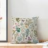AEIOAE Spring Pillow Covers 20x20 Inch Set of 2,Sage Green Teal Wild Flower Plant Throw Pillows Case,Seasonal Floral Outdoor Decorative Linen Farmhouse Decor Cushion Covers for Home Sofa Bed Couch view 3