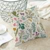 AEIOAE Spring Pillow Covers 20x20 Inch Set of 2,Sage Green Teal Wild Flower Plant Throw Pillows Case,Seasonal Floral Outdoor Decorative Linen Farmhouse Decor Cushion Covers for Home Sofa Bed Couch view 4