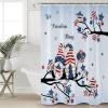 ZOE STORE Shower Curtains for Bathroom Accessories, 4th of July Polyester Fabric Bathtub Curtain with 12 Hooks, Independence Day Blue Ombre Gnomes American Star Waterproof Shower Curtains 36 x 78 in view 1