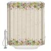 ZOE STORE Shower Curtains for Bathroom Accessories, Spring Floral Polyester Fabric Bathtub Curtain with 12 Hooks, Summer Flower Botanical Rustic Burlap Waterproof Shower Curtains 72 x 84 Inches view 2