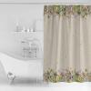 ZOE STORE Shower Curtains for Bathroom Accessories, Spring Floral Polyester Fabric Bathtub Curtain with 12 Hooks, Summer Flower Botanical Rustic Burlap Waterproof Shower Curtains 72 x 84 Inches view 3