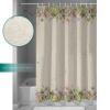 ZOE STORE Shower Curtains for Bathroom Accessories, Spring Floral Polyester Fabric Bathtub Curtain with 12 Hooks, Summer Flower Botanical Rustic Burlap Waterproof Shower Curtains 72 x 84 Inches view 4