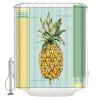 ZOE STORE Shower Curtains for Bathroom Accessories, Summer Pineapple Polyester Fabric Bathtub Curtain with 12 Hooks, Yellow Blue Green Striped Geometric Waterproof Shower Curtains 36 x 72 Inches view 2