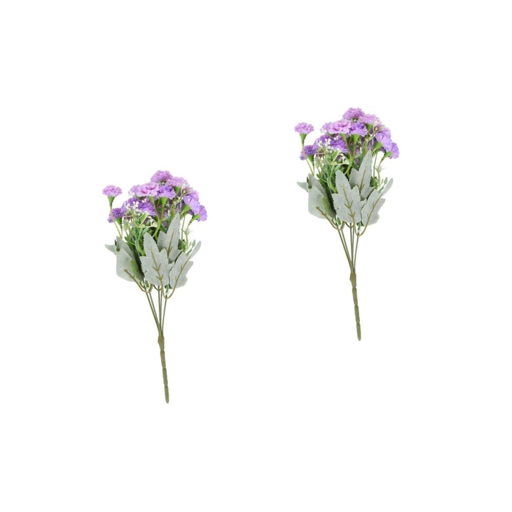 Ciieeo 2pcs Fake Flowers for Backdrop 20-Branch Silk Carnation Flowers for Home Office Decor