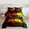 Feelyou Kids Boys Red Yellow Gamer Comforter Full Size, Honeycomb Gaming Comforter Set for Lightning Gamer Bedding Set Game Duvet Set Bed Set Room Decor Quilt Set Bedding Collection view 1