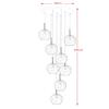 SteFik 8 Lights Duplex Building Large Chandelier Villa Stair Long Chandeliers Staircase Chandelier 40x180cm Glass Balls Pendant Light Multi Light Ceiling Lamp E27,Included Light Bulbs,Pendant view 2