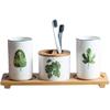 Bathroom Vanity countertop Set Ceramics Toothbrush Holders Cups Tumblers Brushing Cup Container Couple Toothpaste Holder Bathroom Accessories Suitable for Family Hotel Bathroom view 1