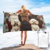 LZQPOEAS Poodles Dogs Print Beach Towel Microfibe Bath Towel Men & Women Super Absorbent Quick Drying Towels Extra Large Beach Blanket for Pool Bathroom Travel Hotel view 1
