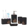 Five-Piece Bathroom Set Golden Peony Carving Bathroom Supplies Wash Set Ceramic Toothbrush Holder Mouthwash Cup Lotion Bottle view 1