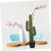 Zerodeko Artificial Cactus Bonsai in Pot Compact Faux Cacti Decoration for Home Office Outdoor Spaces Stress-Relieving Greenery for Areas view 3