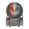 ALAZA Dragon Abstract Magic 6 Pcs Drink Coasters with Holder Absorbent Round Woven Coaster Set for Home Decor Bar Tabletop Cups view 1
