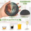 ALAZA Dragon Abstract Magic 6 Pcs Drink Coasters with Holder Absorbent Round Woven Coaster Set for Home Decor Bar Tabletop Cups view 3
