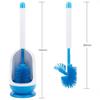 Compact Freestanding Plastic Toilet Bowl Brush and Plunger Combo Set with Holder - Caddy for Bathroom Storage - Sturdy, Heavy Duty, Deep Cleaning - Charcoal Gray/Brushed Stainless Steel view 2