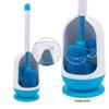 Compact Freestanding Plastic Toilet Bowl Brush and Plunger Combo Set with Holder - Caddy for Bathroom Storage - Sturdy, Heavy Duty, Deep Cleaning - Charcoal Gray/Brushed Stainless Steel view 3