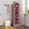 Gnrolaz 360 Rotating Shoe Tower, 7-Tier Vertical Corner Tower, Free Standing Spinning Rack - Holds 28 Pairs of Shoes for Entryway, Living Room, Hallway (Pink) view 1