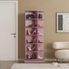 Gnrolaz 360 Rotating Shoe Tower, 7-Tier Vertical Corner Tower, Free Standing Spinning Rack - Holds 28 Pairs of Shoes for Entryway, Living Room, Hallway (Pink) view 3