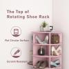 Gnrolaz 360 Rotating Shoe Tower, 7-Tier Vertical Corner Tower, Free Standing Spinning Rack - Holds 28 Pairs of Shoes for Entryway, Living Room, Hallway (Pink) view 4