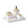 Bathroom Accessories Set White Ceramic Wash Set Toothpaste Dispenser Toothbrush Holder Bathroom Decoration view 1