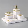 Bathroom Accessories Set White Ceramic Wash Set Toothpaste Dispenser Toothbrush Holder Bathroom Decoration view 3