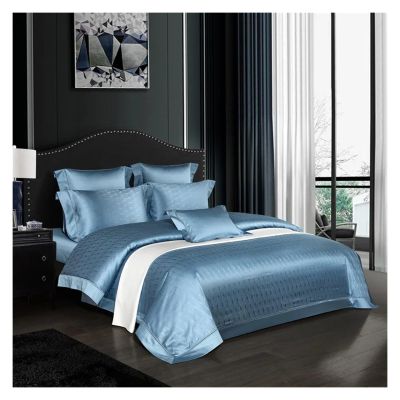 ADovz Blue Luxury Duvet Quilt Cover Boho Jacquard Bedding Set 1000TC Egyptian Cotton Sateen Vibrant Bedding Set Bed Sheet Pillowcase,Bed Sheets