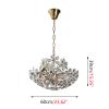 SteFik Light Luxury Dream Crystal Petal Chandelier, French Rustic Crystal Pendant Light, Dining Room Cloakroom Light, Personality American V-intage Hanging Lamp Interesting Life,Pendant view 3