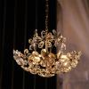 SteFik Light Luxury Dream Crystal Petal Chandelier, French Rustic Crystal Pendant Light, Dining Room Cloakroom Light, Personality American V-intage Hanging Lamp Interesting Life,Pendant view 4