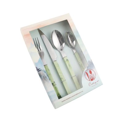 ONUIFIKE Silverware Set, 4/16/24/32 Pieces Stainless Steel Knives And Forks, Steak Knives, Forks And Spoons, Colorful Tableware, Dessert Spoons, Forks, Cream Knives And Spoons, Cutlery Flatware Set (
