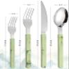 ONUIFIKE Silverware Set, 4/16/24/32 Pieces Stainless Steel Knives And Forks, Steak Knives, Forks And Spoons, Colorful Tableware, Dessert Spoons, Forks, Cream Knives And Spoons, Cutlery Flatware Set ( view 3