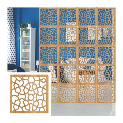 XLIHAWY 5 PCS Hanging Room Divider, Flower Carving Pattern Panels Decorative Wall, Screen Panel Openwork Design for Kitchen Bedroom Office Restaurant Hotel Decor(B,55PCS)