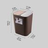 Trash Can Waste Basket Trash Can Dry and Wet Separation Trash Household Kitchen with Lid Double Barrel Plastic Bucket Garbage Can Waste Basket (Color : Brown) (White) view 2