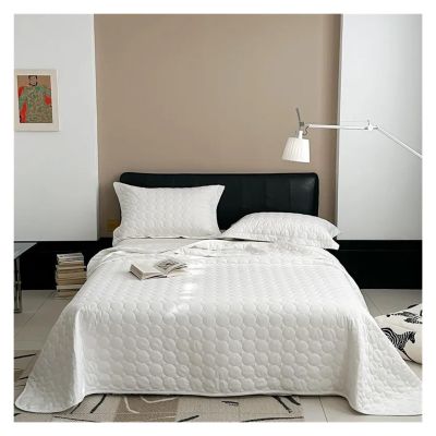 ADovz 3Pcs Quilt Blue Gray Full/Queen Size 90X98in Quilted Reversibe Coverlet 2Pillow Shams,600TC Egyptian Cotton Bedspread Coverlet,Bed Sheets, FH-762