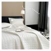ADovz 3Pcs Quilt Blue Gray Full/Queen Size 90X98in Quilted Reversibe Coverlet 2Pillow Shams,600TC Egyptian Cotton Bedspread Coverlet,Bed Sheets, FH-762 view 3