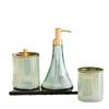 Glass Bathroom Set Home Soap Dispenser and Toothbrush Holder Set Wash Kit Hotel Bathroom Accessories Gift (D As Shown) view 1