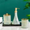 Glass Bathroom Set Home Soap Dispenser and Toothbrush Holder Set Wash Kit Hotel Bathroom Accessories Gift (D As Shown) view 2