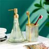 Glass Bathroom Set Home Soap Dispenser and Toothbrush Holder Set Wash Kit Hotel Bathroom Accessories Gift (D As Shown) view 4