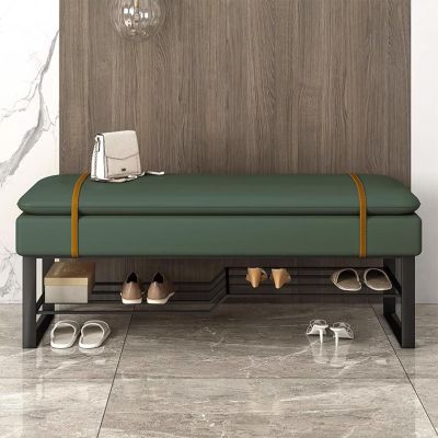 YIYHFKM 2-Tier Shoe Storage Bench for Entryway Shoe Stool Modern Entryway Bench Storage Organizer with Cushion Household Shoe Storage Bench with Metal Frame Entryway, Dining Room, 300LB
