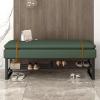 YIYHFKM 2-Tier Shoe Storage Bench for Entryway Shoe Stool Modern Entryway Bench Storage Organizer with Cushion Household Shoe Storage Bench with Metal Frame Entryway, Dining Room, 300LB view 1