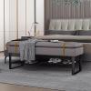 YIYHFKM 2-Tier Shoe Storage Bench for Entryway Shoe Stool Modern Entryway Bench Storage Organizer with Cushion Household Shoe Storage Bench with Metal Frame Entryway, Dining Room, 300LB view 3