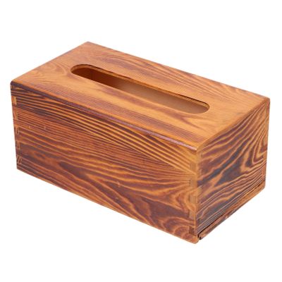Amosfun 1pc Tissue Box Chic Retro Napkin Organizer Elegant Tissue Holder for Grain Design Convenient Pull-Out Bottom Stylish Storage