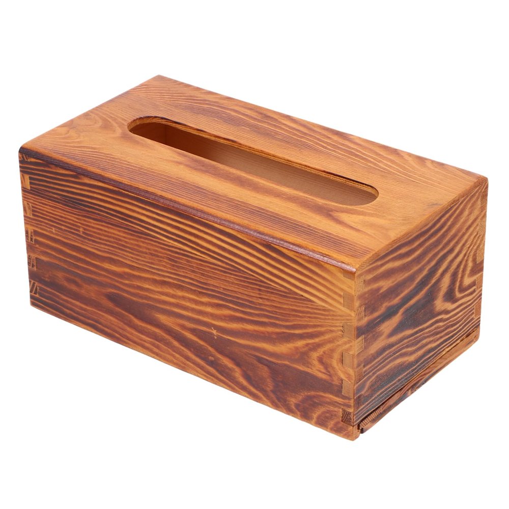 Amosfun 1pc Tissue Box Chic Retro Napkin Organizer Elegant Tissue Holder for Grain Design Convenient Pull-Out Bottom Stylish Storage