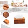 Amosfun 1pc Tissue Box Chic Retro Napkin Organizer Elegant Tissue Holder for Grain Design Convenient Pull-Out Bottom Stylish Storage view 4