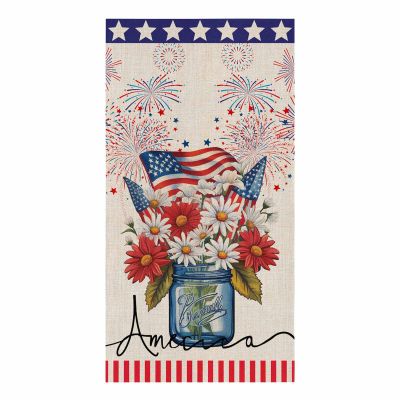 4th Of July Flower Kitchen Towels,Absorbent Microfiber Kitchen Dish Hand Tea Bath Towel,Quick Dry Cleaning Cloth Dishclothes Decorative Sets, Bottle Fireworks Independence Day (1-PC, 18x28)