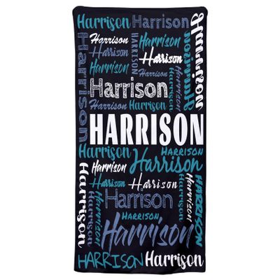 Personalized Beach Towels for Kids Adults, Personalized Custom Kids Baby Girls Boys Beach Towel with Names
