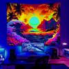 MDUKOIN Blacklight Sea Tapestry, Ultraviolet UV Tapestries - Beach Sunset Ocean Wave Themes, Bedroom Aesthetic 60x40in view 1