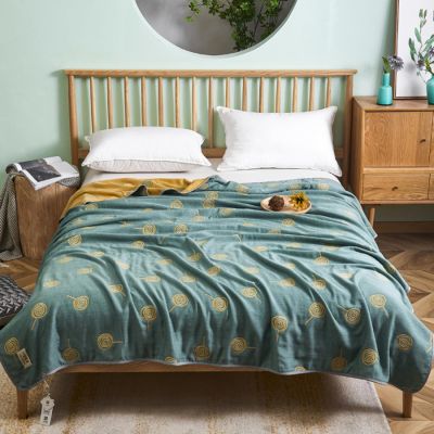 LGYKUMEG Cooling Cotton Queen Size Blanket,Lightweight Blanket for Bed,Super Soft Breathable Woven Blanket for All Seasons Bed and Sofa,F,79"x91"