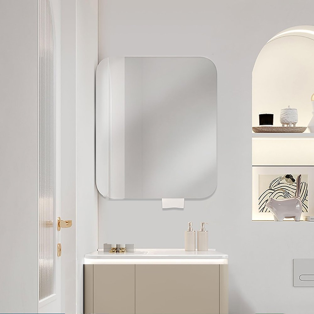 CMYAOYC Medicine Cabinet Bathroom Mirror Cabinet, Wall Mirror Storage Shelf, Wall Mounted Bathroom Mirrors for Over Sink, Laundry Room (Size : 48x14x70cm/19x6x28in)