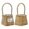 POTRUWE 2 Pack Plant Baskets for Indoor Plants, Picnic Basket with Handle, Flower Girl Basket, Seagrass Flower Plant Pots Cover Storage Basket for Organizing (25 x 13 cm) view 1