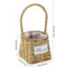 POTRUWE 2 Pack Plant Baskets for Indoor Plants, Picnic Basket with Handle, Flower Girl Basket, Seagrass Flower Plant Pots Cover Storage Basket for Organizing (25 x 13 cm) view 2