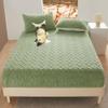 EDVKLNG Mattress Covers, Flannel Velvet Fitted Fluffy Fleece Elastic Twin Sheet Solid Fuzzy Soft Plush Breathable Mattress Protector Bed Pad with 11'' Deep Pocket (Green,Cal King) view 1